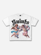 Saints Floral Angel Graphic Cotton T-shirt