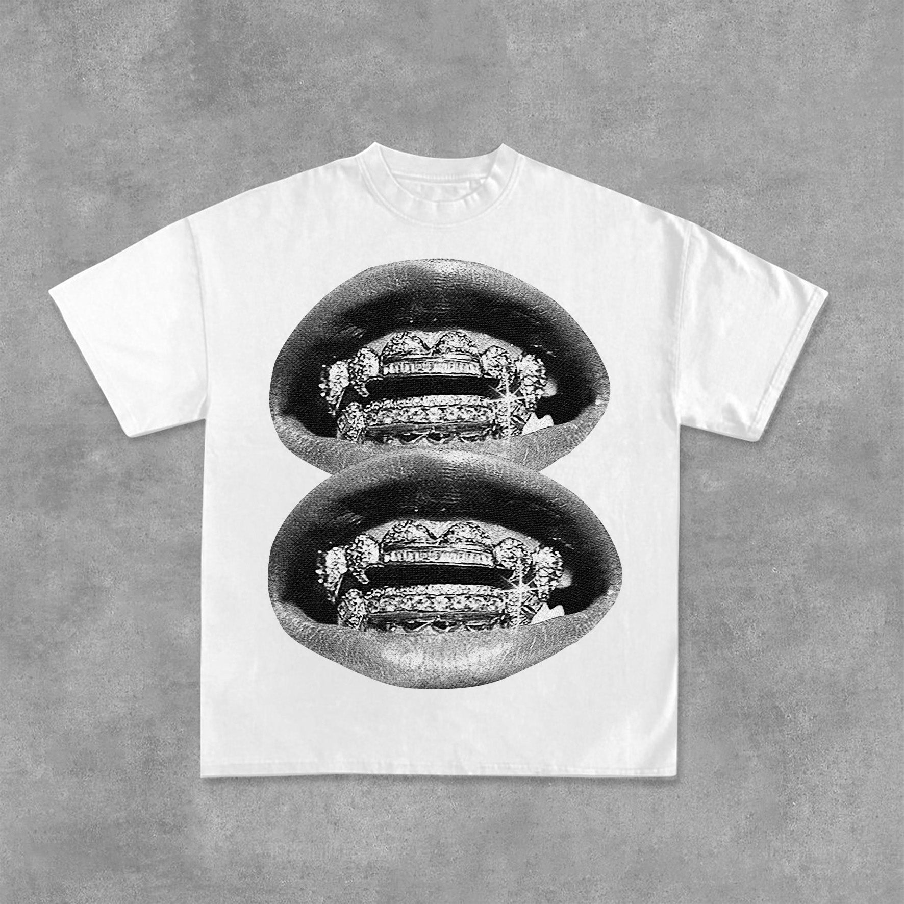 Personalized Lip Graphic Print Casual Cotton T-Shirt