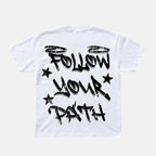 Hip-hop Street Boy Walks His Own Path Graphic Cotton T-shirt