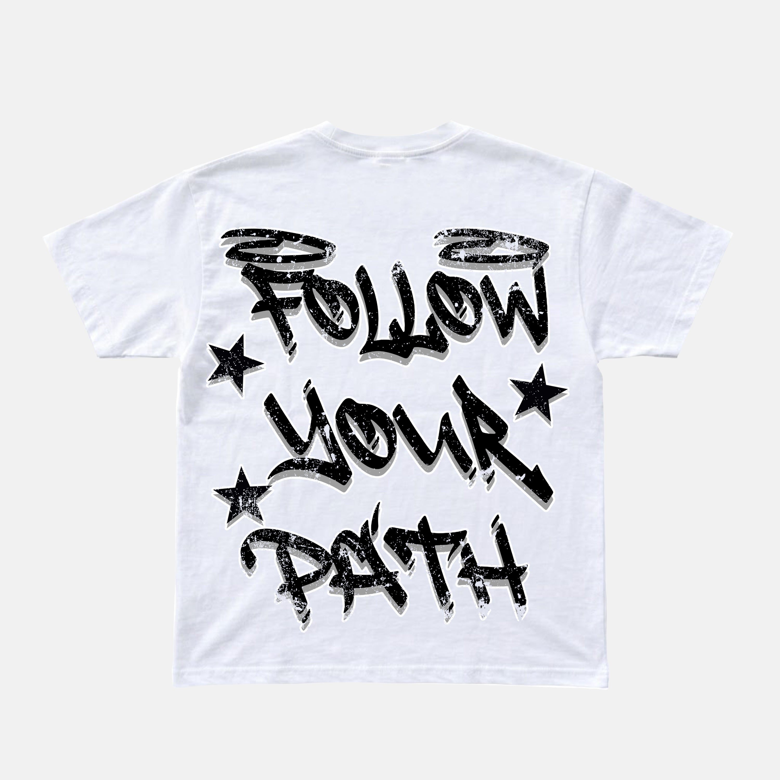 Hip-hop Street Boy Walks His Own Path Graphic Cotton T-shirt