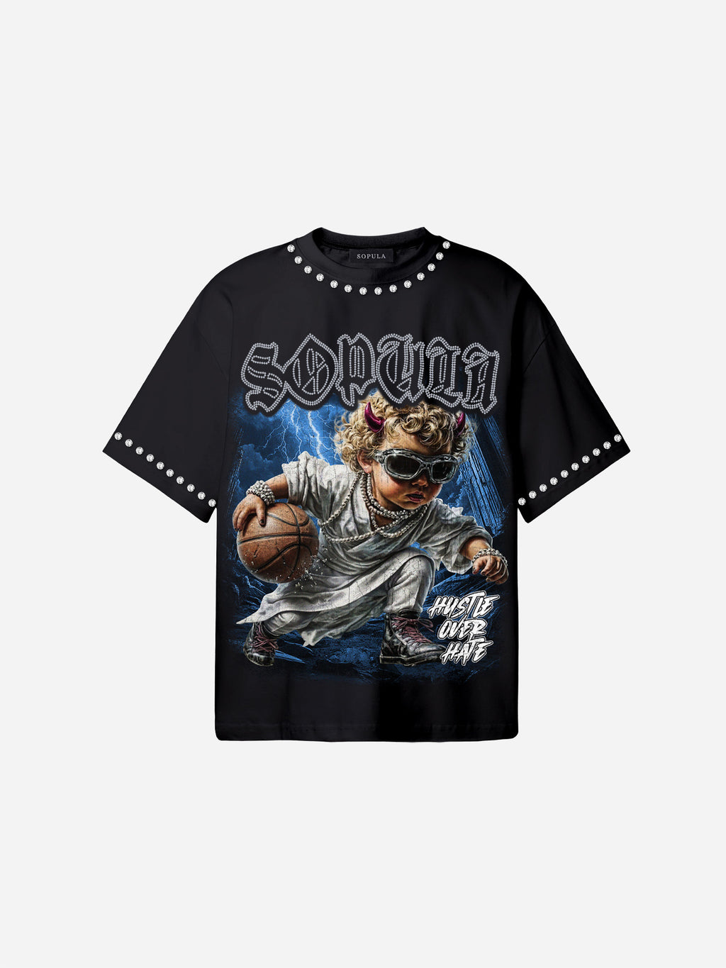 Sopula Basketball Angel Graphic Cotton T-shirt
