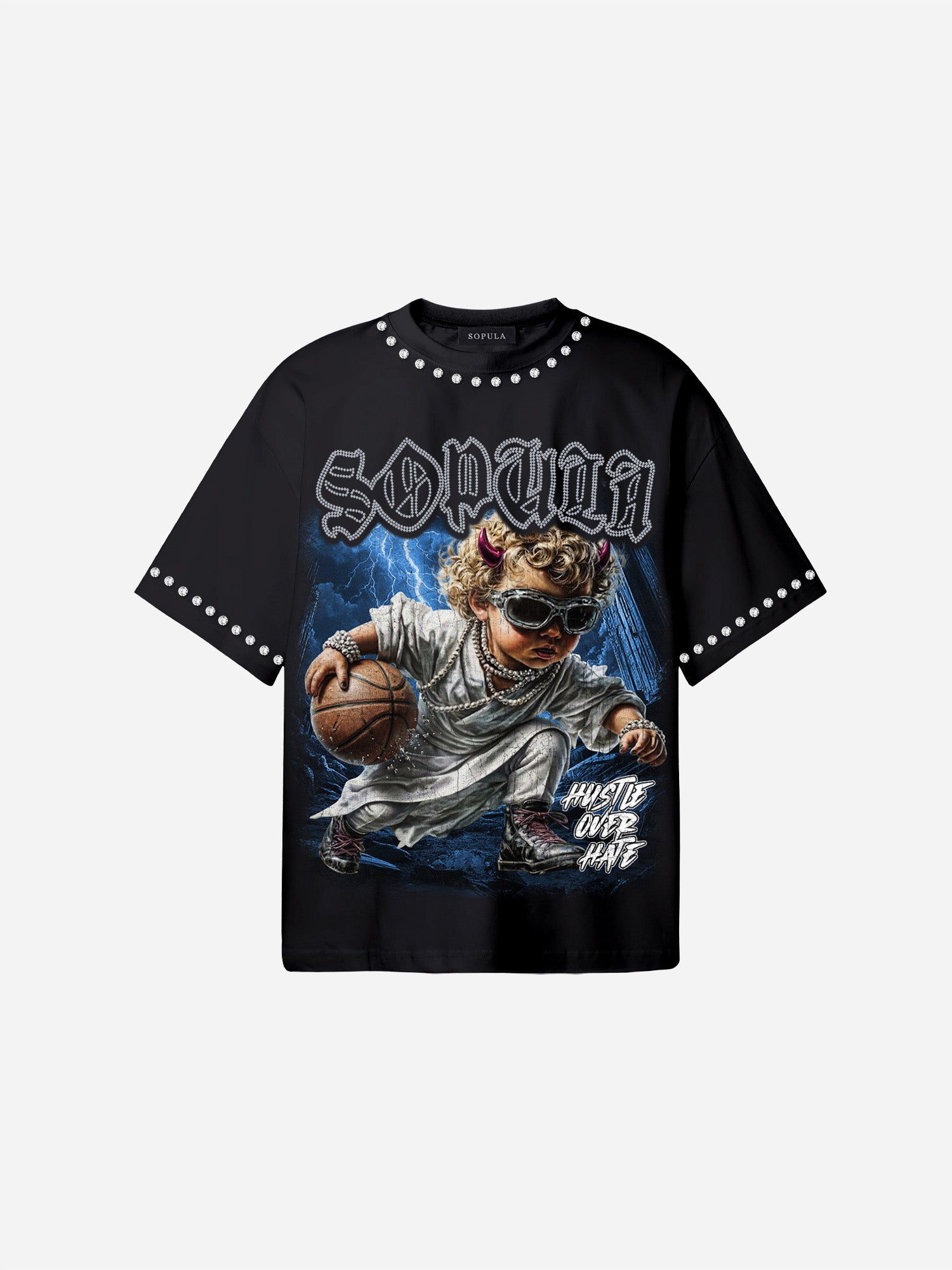 Sopula Basketball Angel Graphic Cotton T-shirt