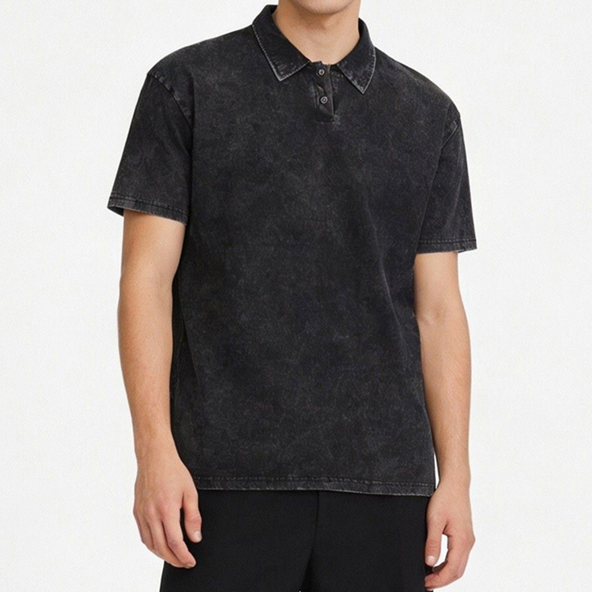 Retro Pure Cotton Casual Collared Short-sleeved Polo Shirt