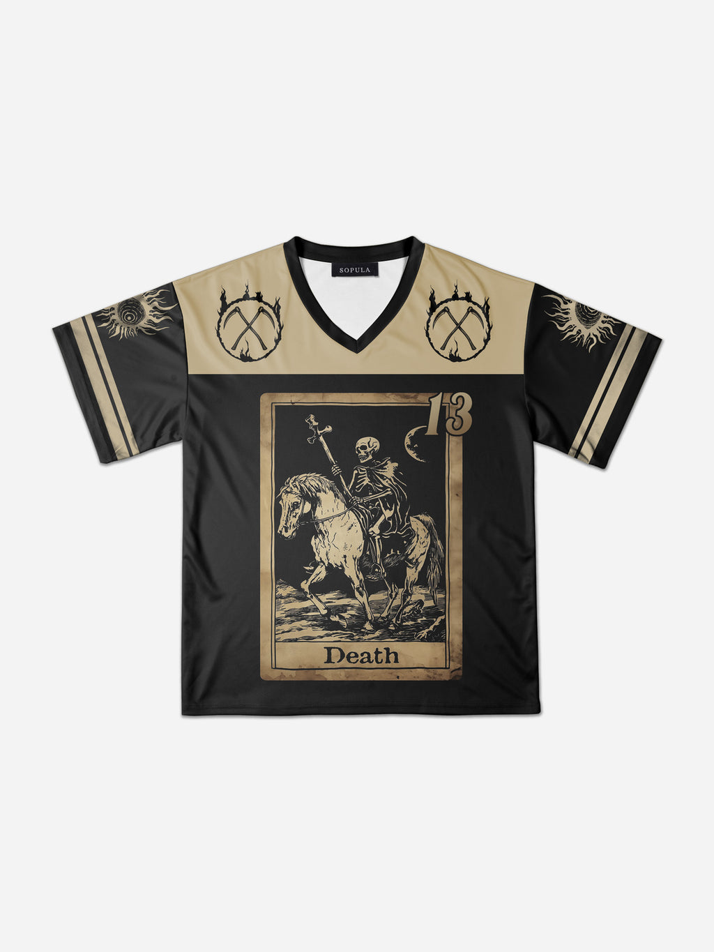 Death In Cloak Tarot Card Mesh Jersey