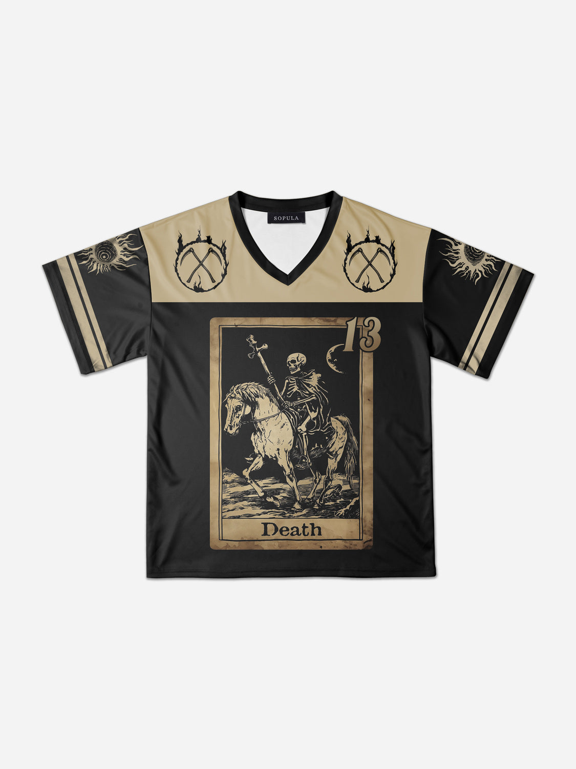 Death In Cloak Tarot Card Mesh Jersey