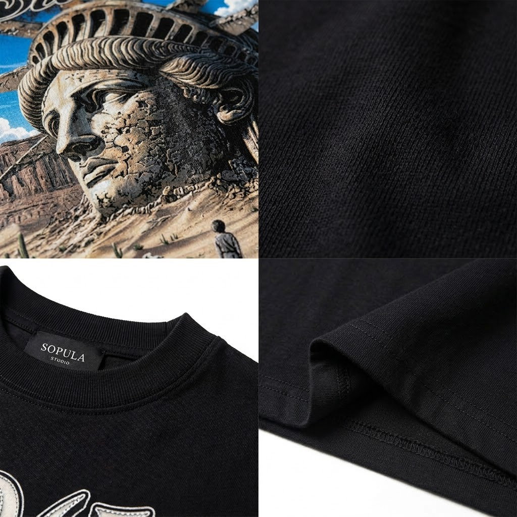 The Desert Of The Statue Of Liberty Vintage Graphic Cotton T-shirt