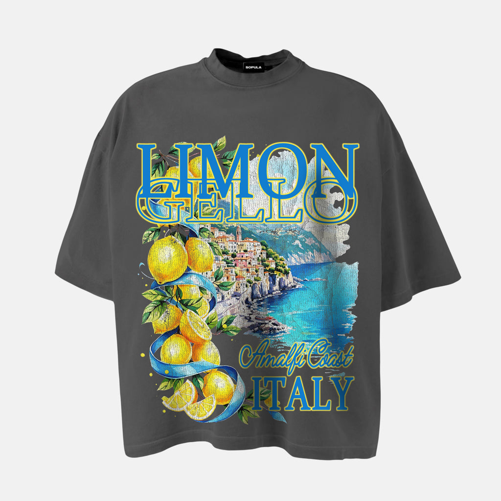 Italian Lemon Tree Amalfi Coast Graphic Cotton T-shirt