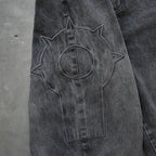 Men's Fashion Embroidered Drawstring  Chariot Jeans