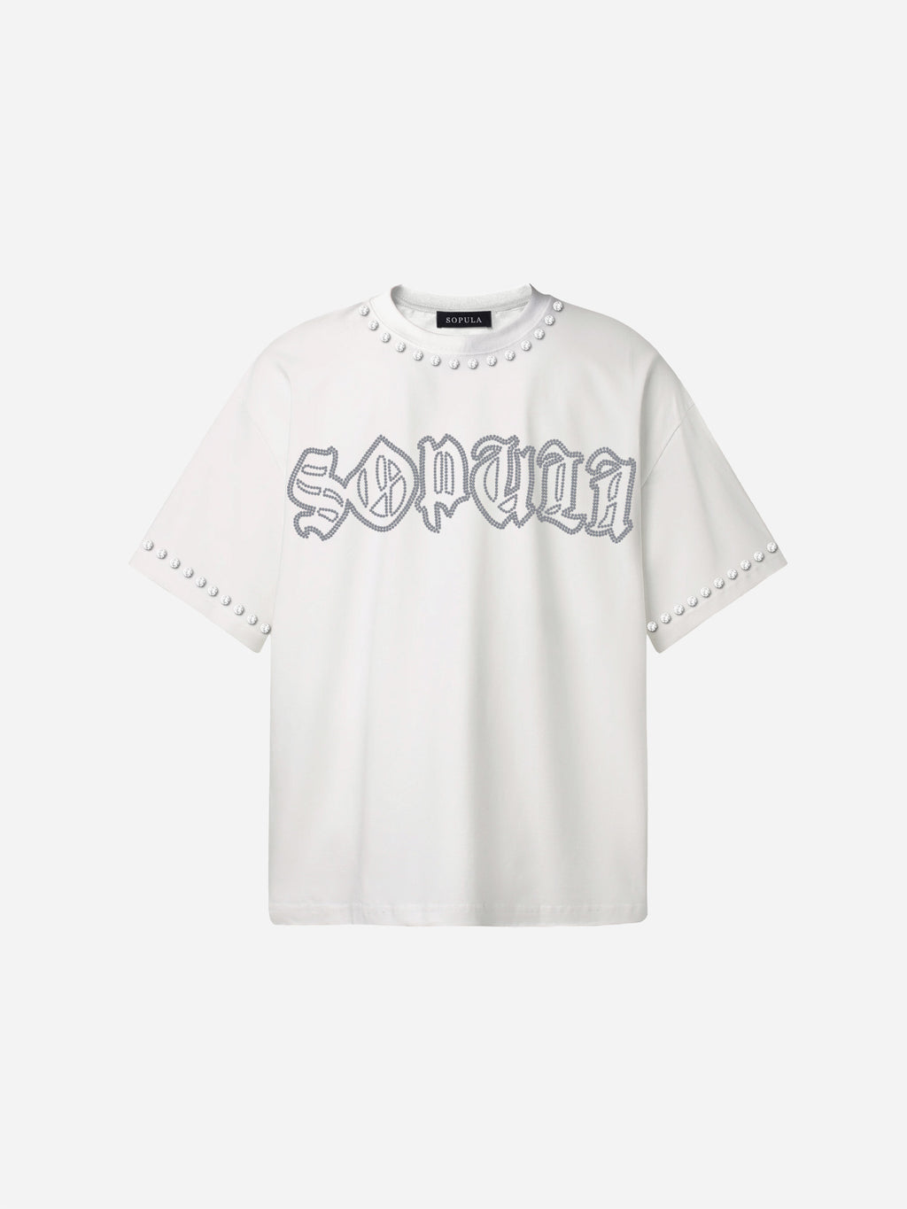 Sopula Shining Diamond Font Graphic Cotton T-shirt