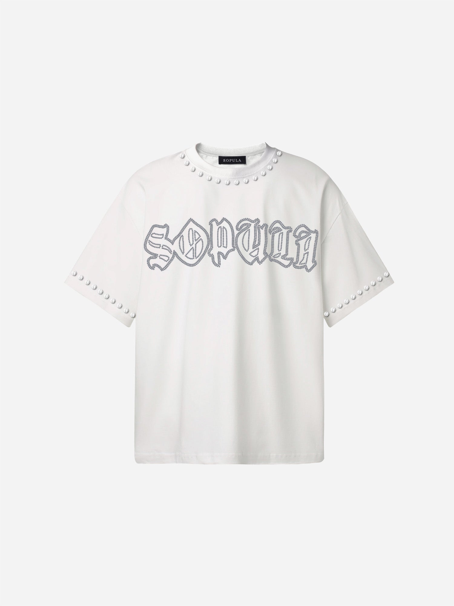 Sopula Shining Diamond Font Graphic Cotton T-shirt