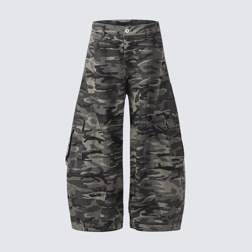 Buck Knife Camouflage Denim Wide-leg Work Baggy Jeans