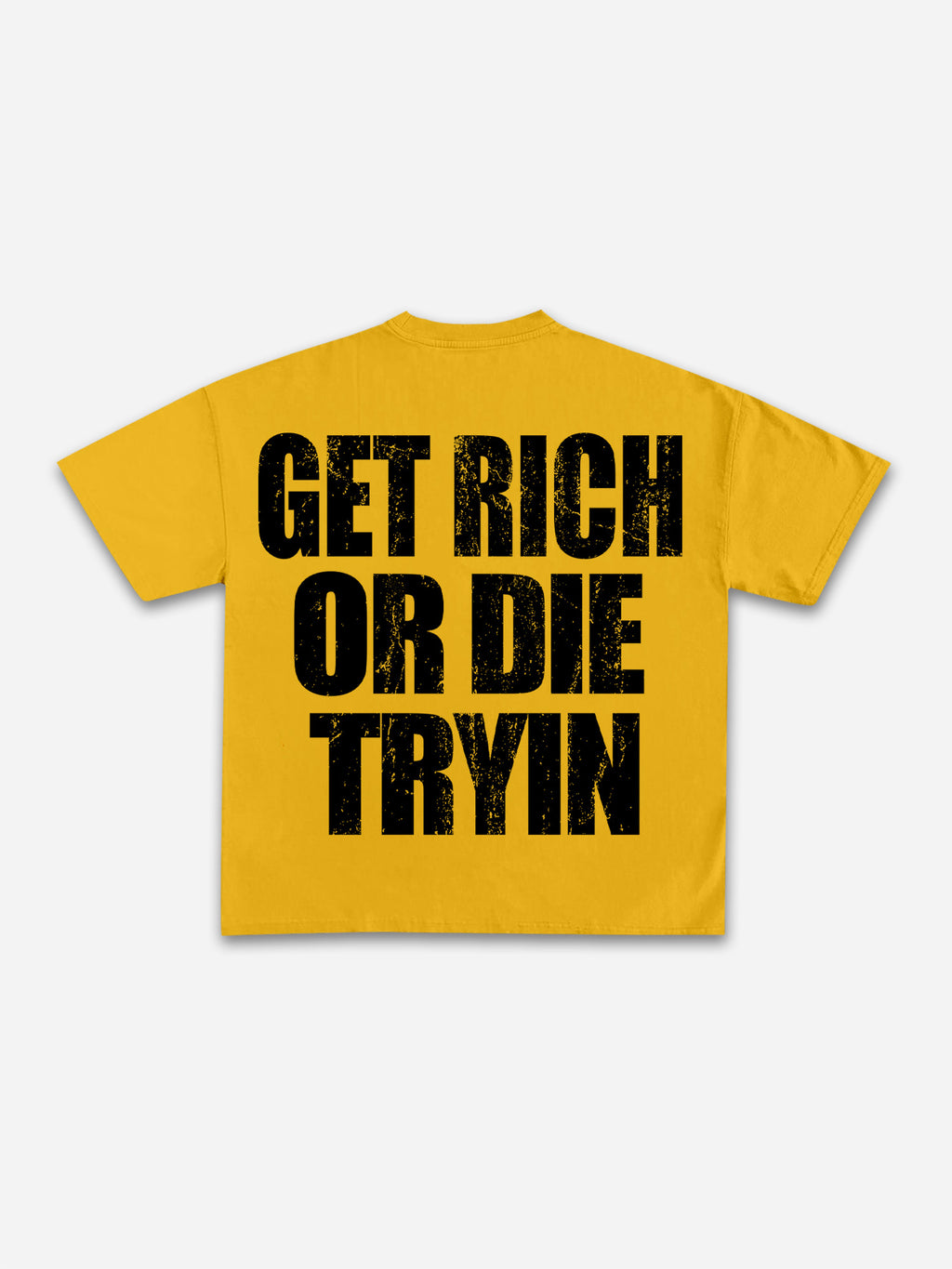Vintage Get Rich Money Portrait Print Cotton T-shirt