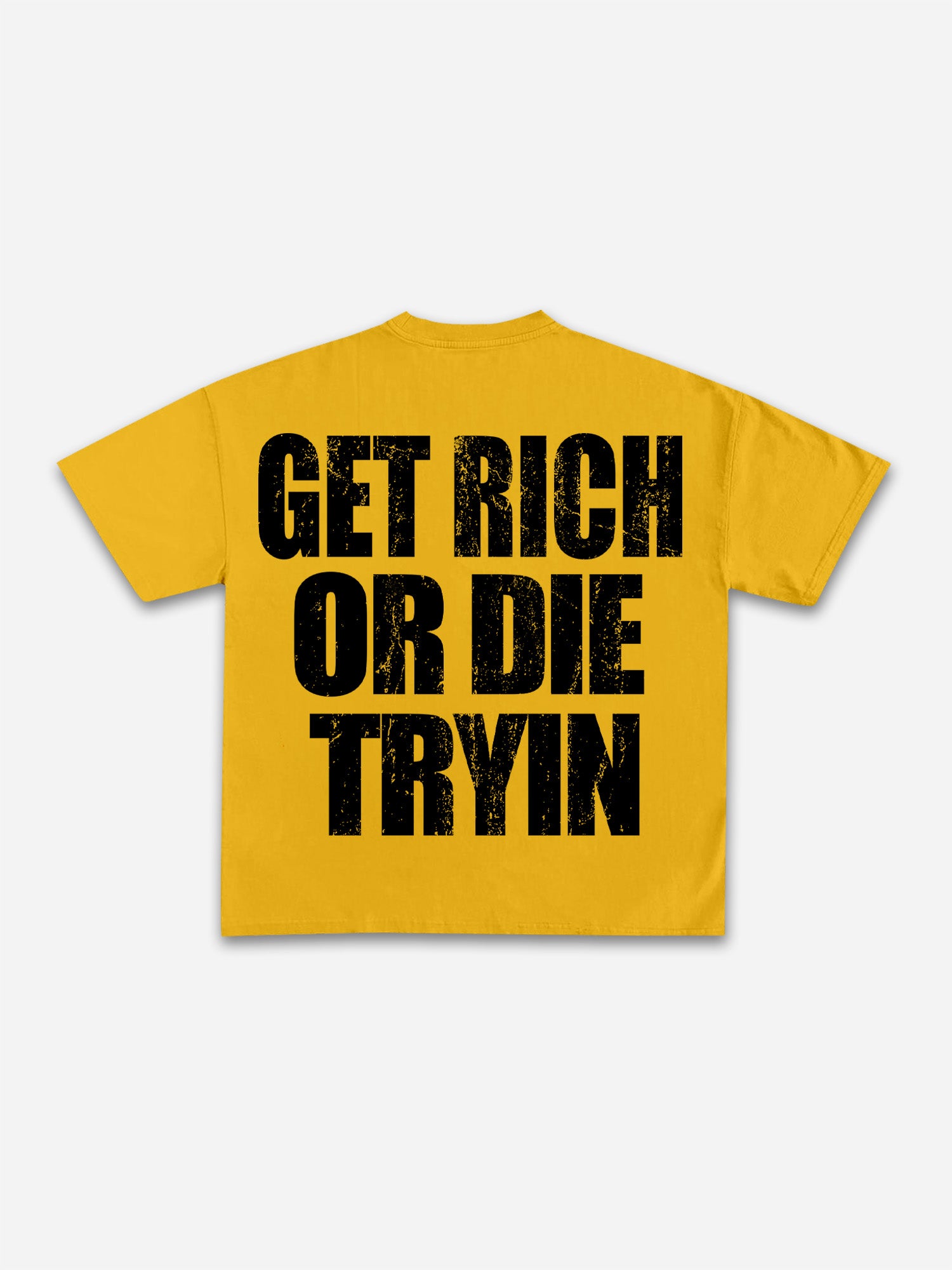 Vintage Get Rich Money Portrait Print Cotton T-shirt