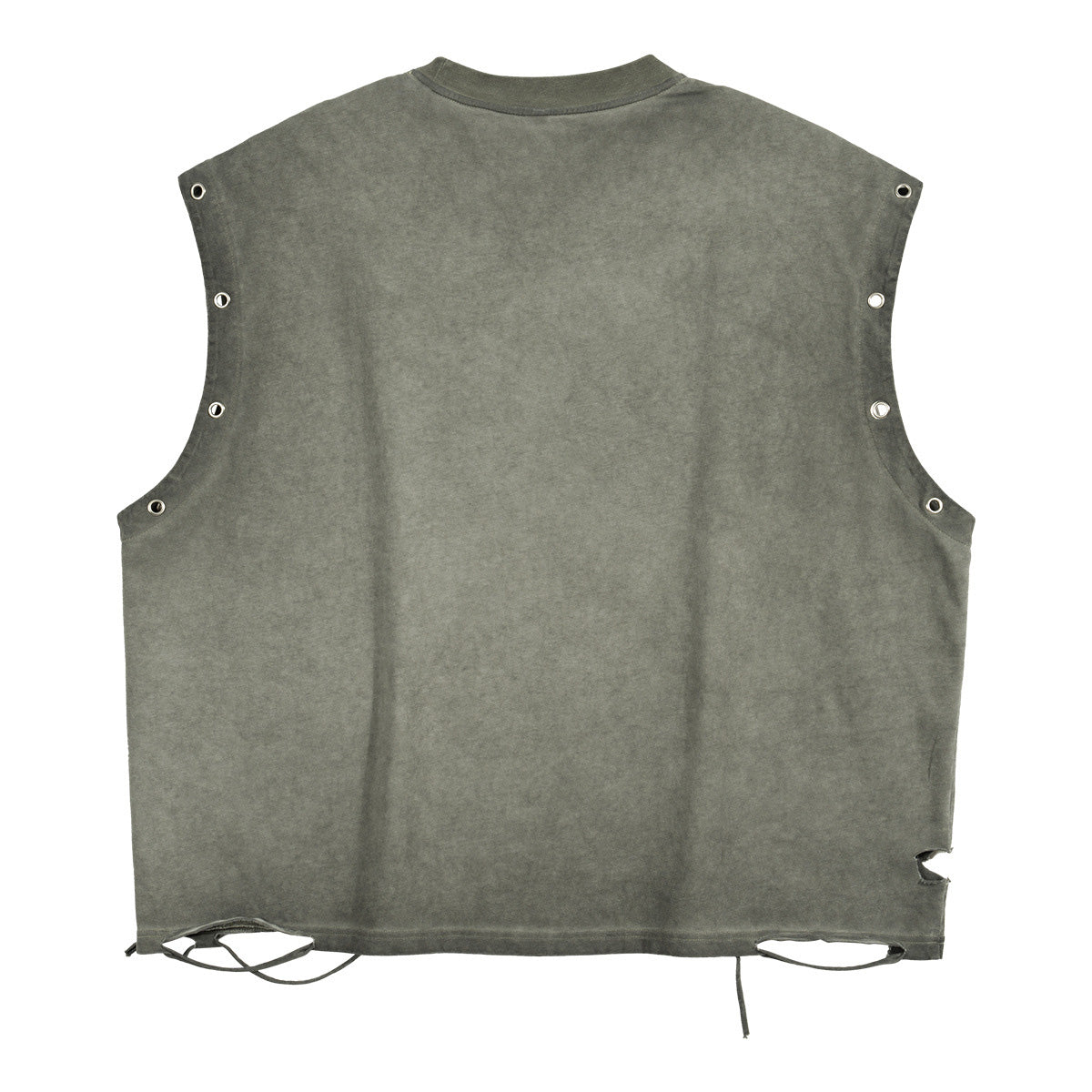 Retro Hip-hop Angel Heart Pattern Frayed Vest Tank Top