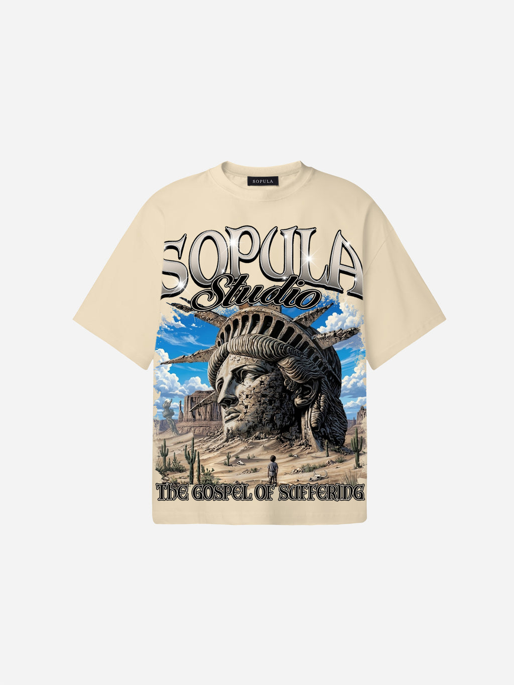 The Desert Of The Statue Of Liberty Vintage Graphic Cotton T-shirt