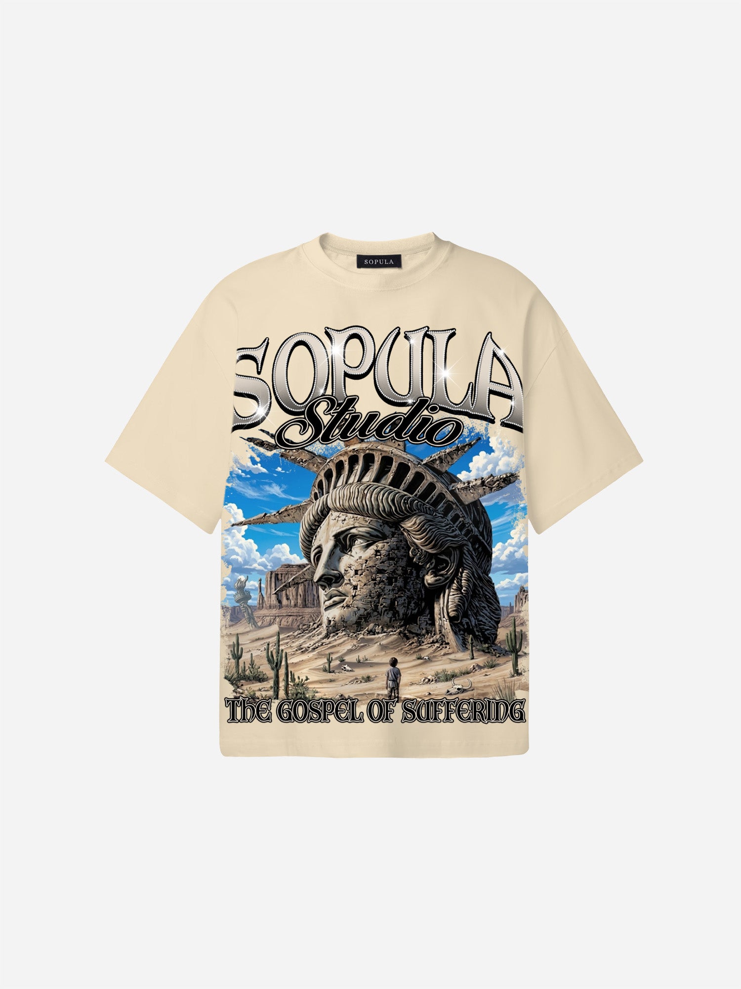 The Desert Of The Statue Of Liberty Vintage Graphic Cotton T-shirt