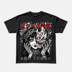 Japanese Gothic Double Sided Skull Girl Graphic T-shirt