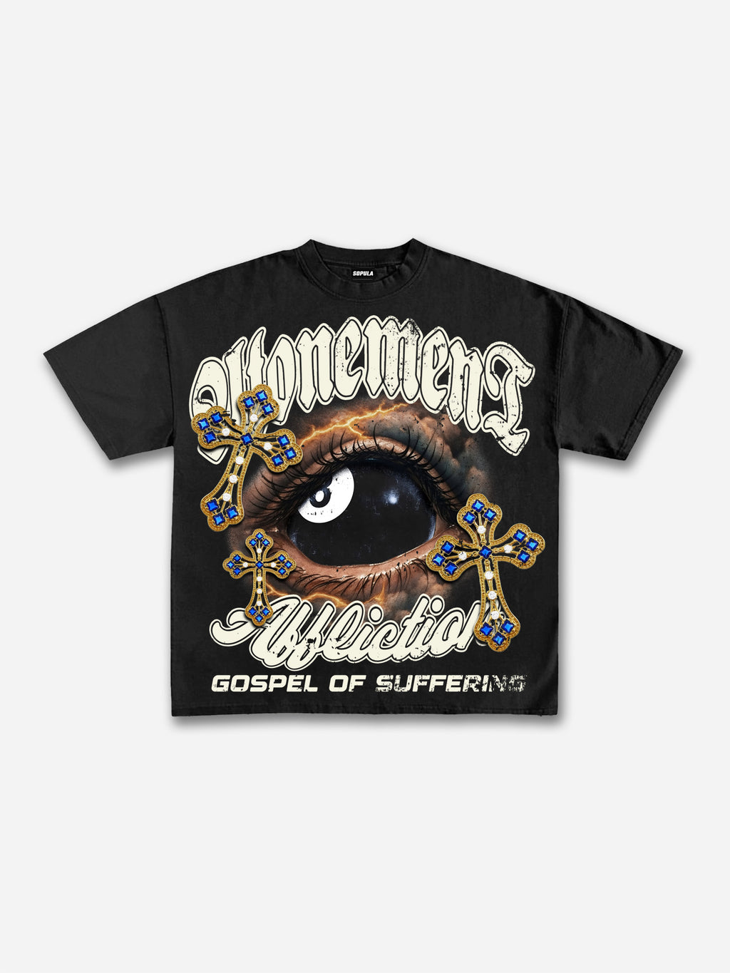 Affliction Black 8 Cross Eyes Vintage Graphic Cotton T-shirt