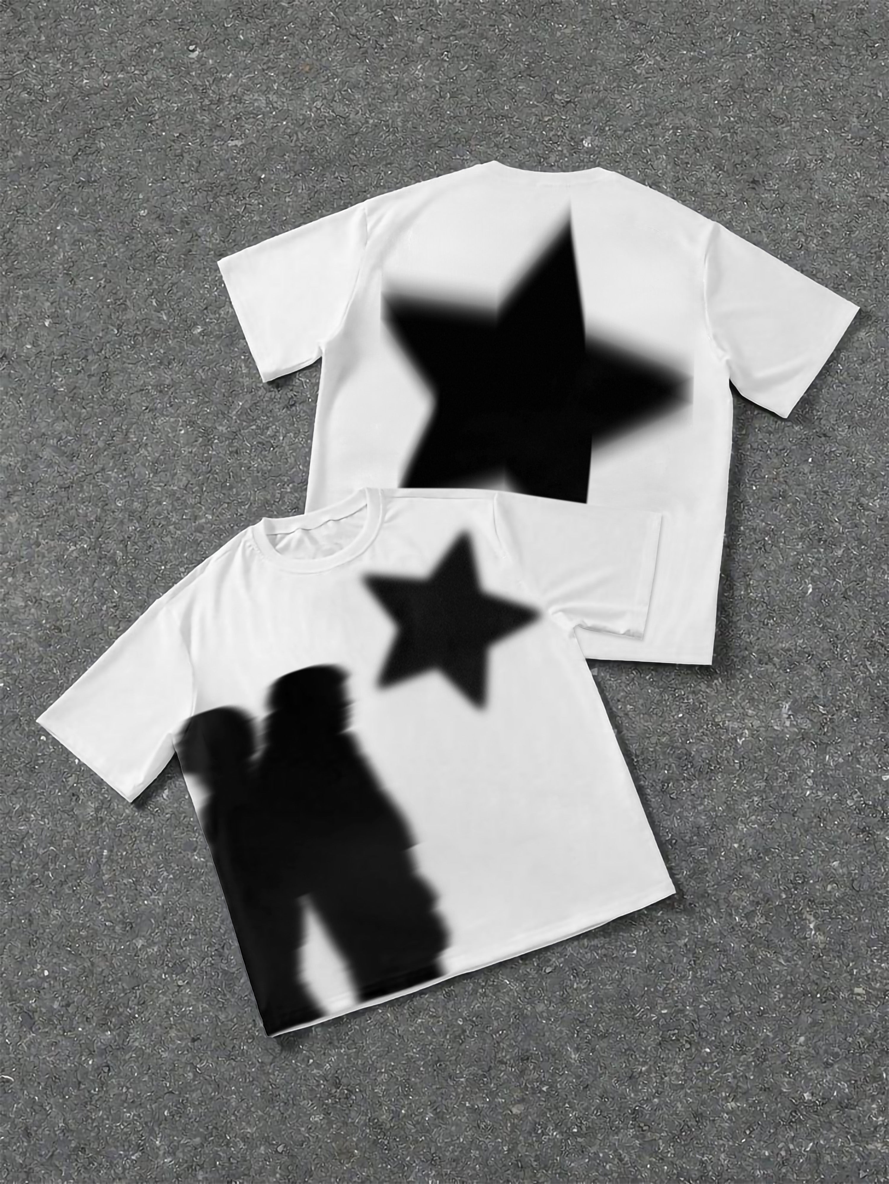 Men's Casual Virtual Shadow Graphic Short Sleeve T-shirt