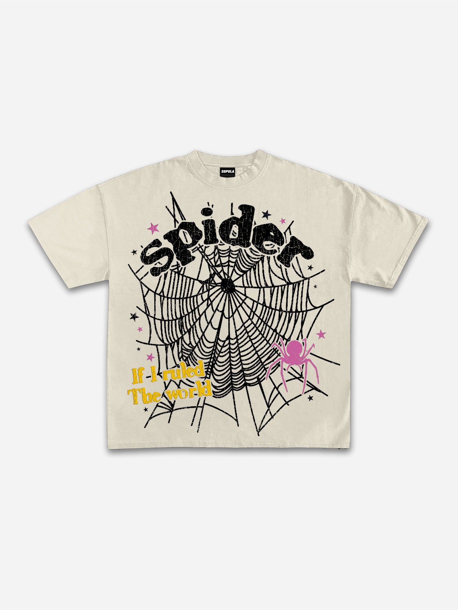 Spider Web If I Ruled The World Vintage Graphic Cotton T-shirt