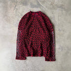 Leopard Print Waffle Texture Long-sleeved T-shirt