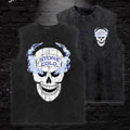 Men's Retro Skull Pattern Acid Washed Sports Vest