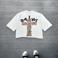 Vintage  Saint Cross Art Graphic 100% Cotton T-Shirt