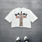 Vintage  Saint Cross Art Graphic 100% Cotton T-Shirt