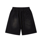 Men's Retro Acid Washed Drawstring Metal Sports Shorts