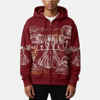 Saints Stamp Collage Vitruvian Graphic Zip-up Hoodie