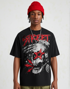 Street Star Skull Stars Vintage Graphic Cotton T-shirt