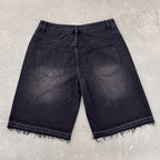 High-street Embroidery Cross Washed Denim Shorts
