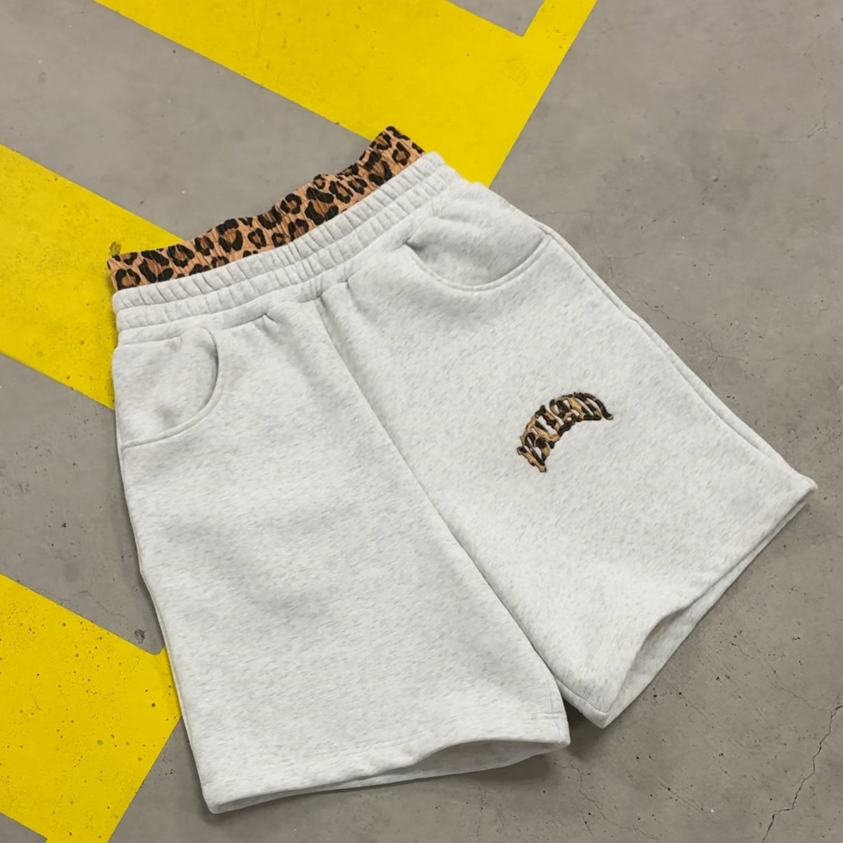 Fashion Leopard Print Letter Embroidered T-shirt And Shorts Two-piece Set