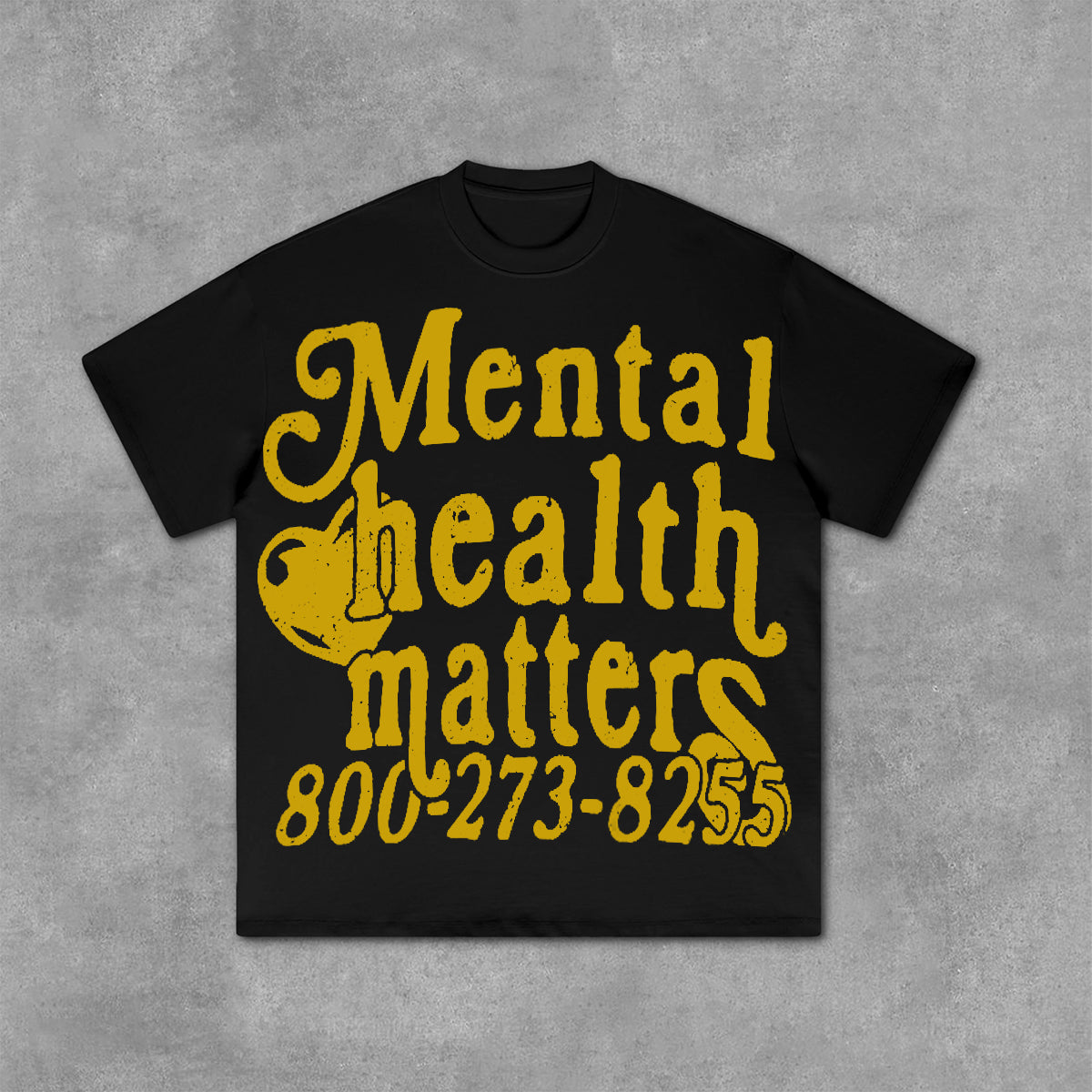 Vintage Mental Health Matters Graphic Short Sleeve T-Shirt