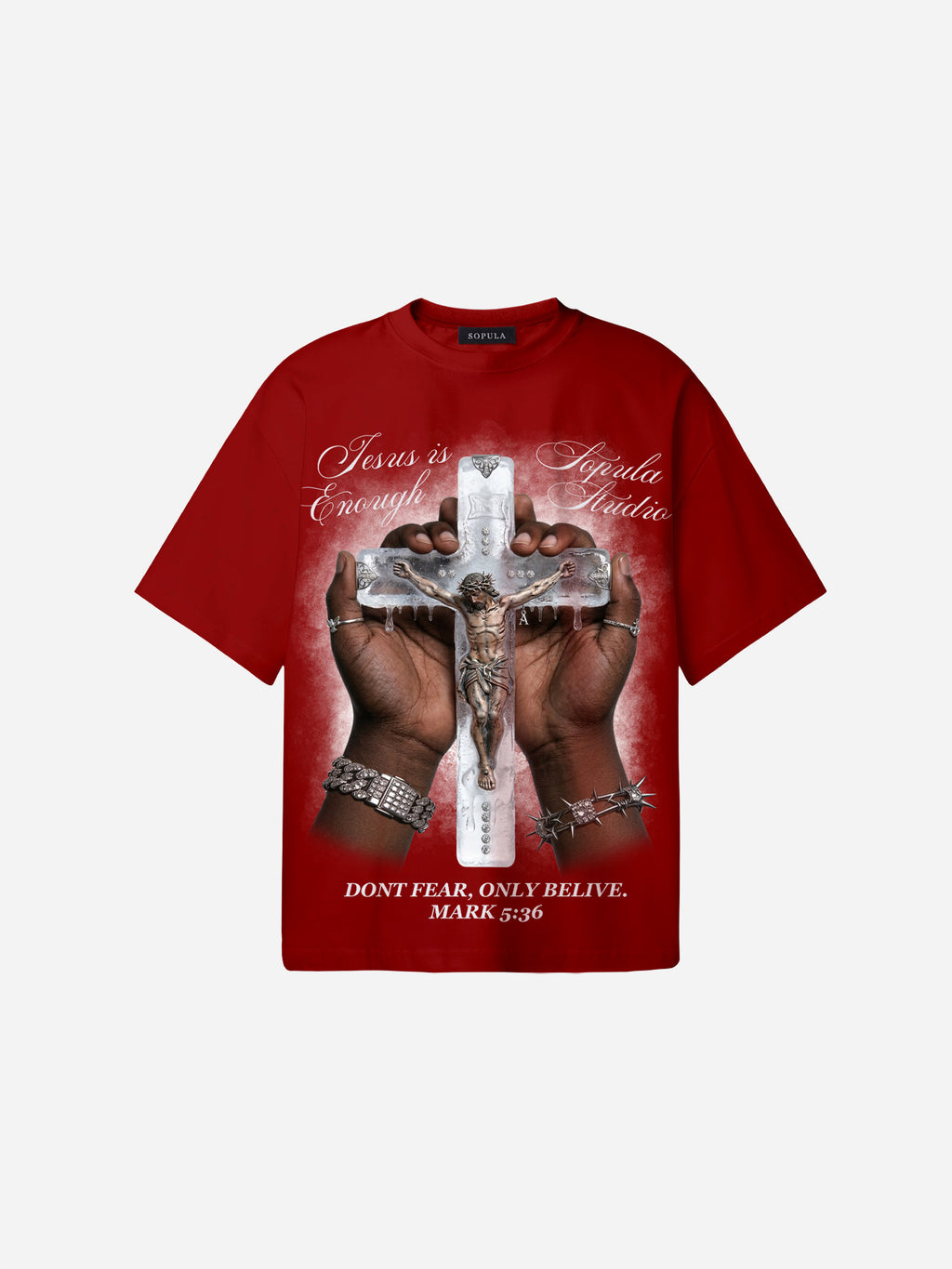 Jesus Is Enough Vintage Graphic Cotton T-shirt
