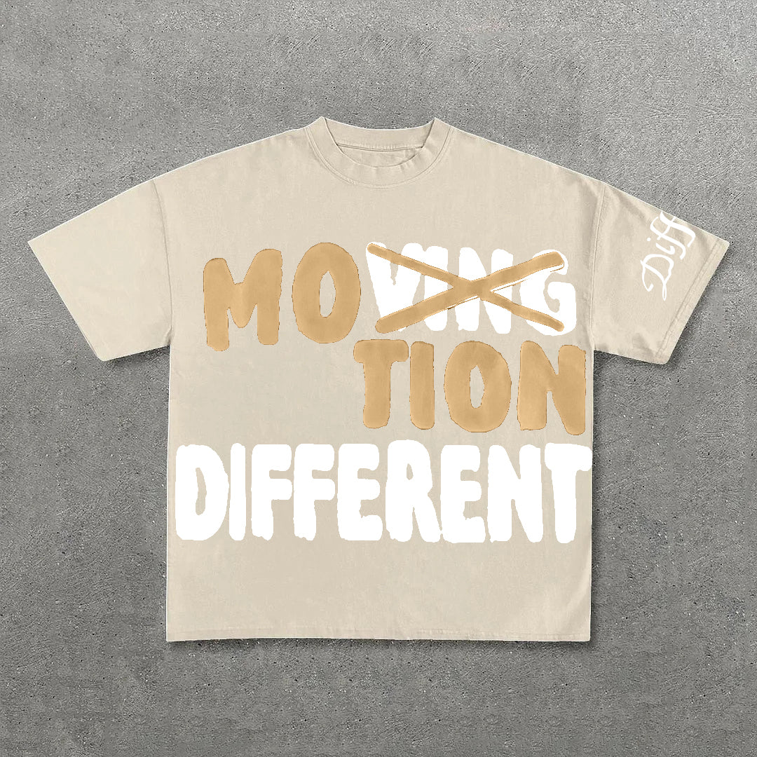 Vintage Motion Different Graphic Short Sleeve T-Shirt