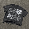 Mental Health Matters Brain Heart Graphic Ripped T-shirt