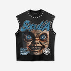 Sopula Don't You Wanna Play Evil Face Graphic Tank Top