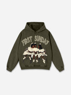 Vintage First Sunday Faith Graphic Acid Washed Oversized Hoodie