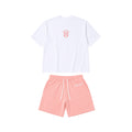 Men's Embroidered Drawstring Sports T-shirt And Shorts Set