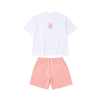 Men's Embroidered Drawstring Sports T-shirt And Shorts Set