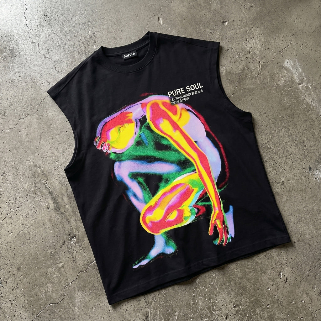 Abstract Pure Soul Graphic Tank Top