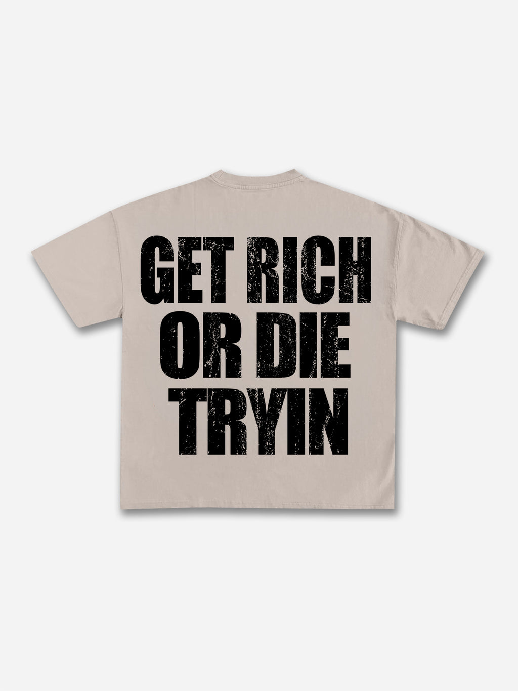 Vintage Get Rich Money Portrait Print Cotton T-shirt