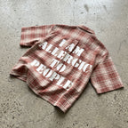 I Am Allergic To People Slogan Graphic Plaid Jacket Shirt