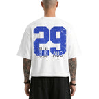 Retro Number Graffiti Print Pure Cotton Sports Short-sleeved T-shirt