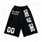 Vintage Word Graphic Drawstring Casual Pocket  3/4 Shorts