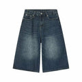 Men's Retro  Cargo Pants Denim Long Shorts  Jorts