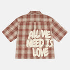 All We Need Is Love Retro Graphic Plaid Jacket Shirt