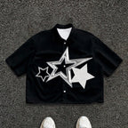 Men's Star Print Loose Short-sleeve Shirt