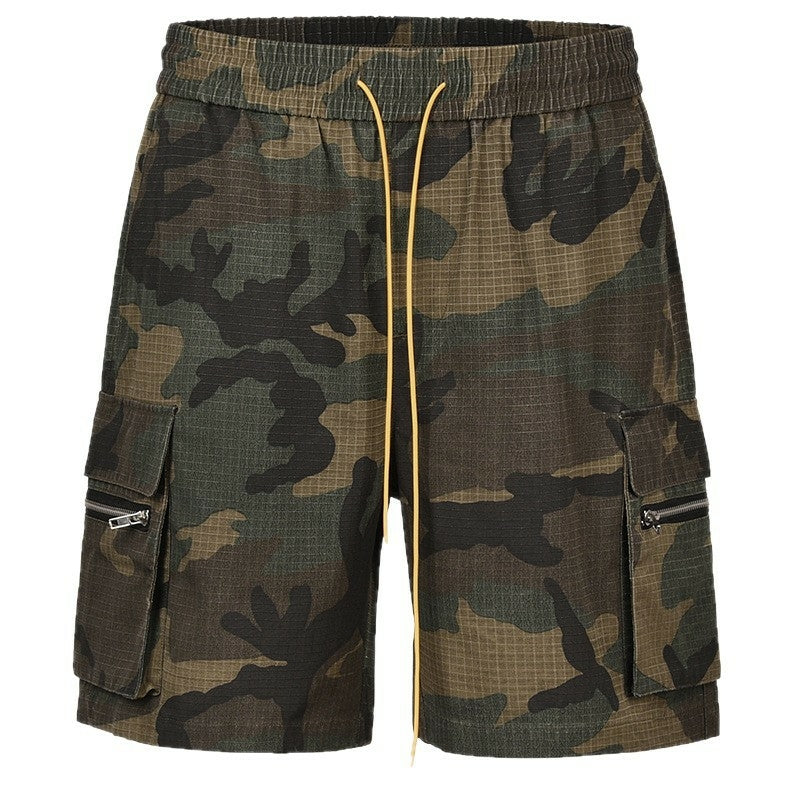 Men's Streetwear Camo Denim Shorts